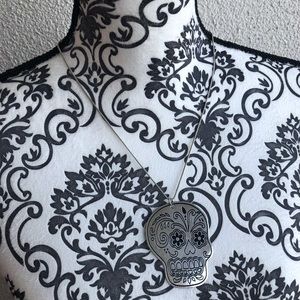 Sugar Skull Metal Necklace